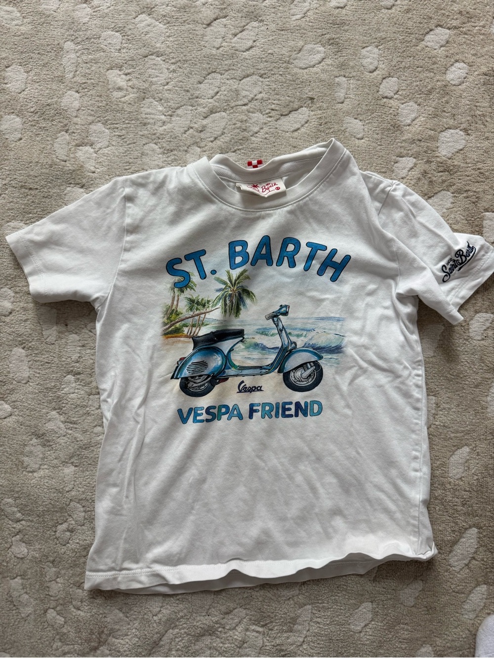 MC2 St. Barth Kids White Graphic Tee- Size 6